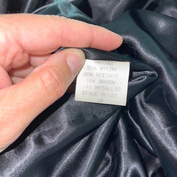 Three Flaggs Womens Sequin Jacket Black Size Large L Vintage Nylon Acetate Rayon - Picture 9 of 12